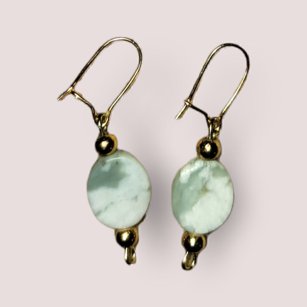 Oval Stone Dangling Earrings